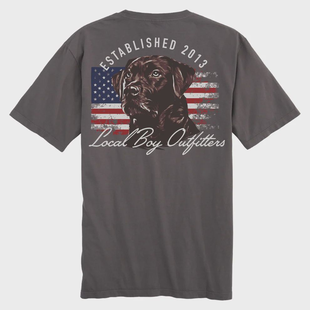 Patriotic Pup Short Sleeve Tee - Gray