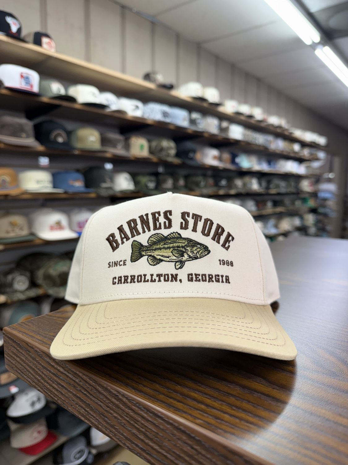 Largemouth Bass A Frame Hat - Off White/Tan