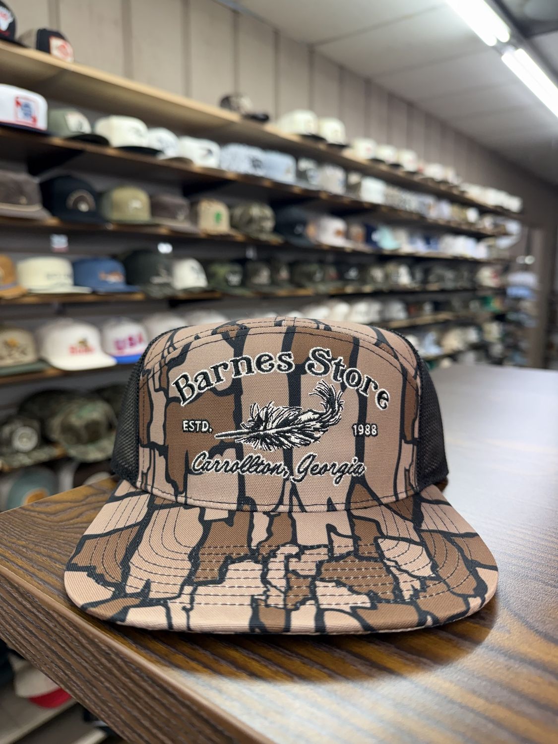 Mallard Feather 7 Panel Hat - Timber Camo