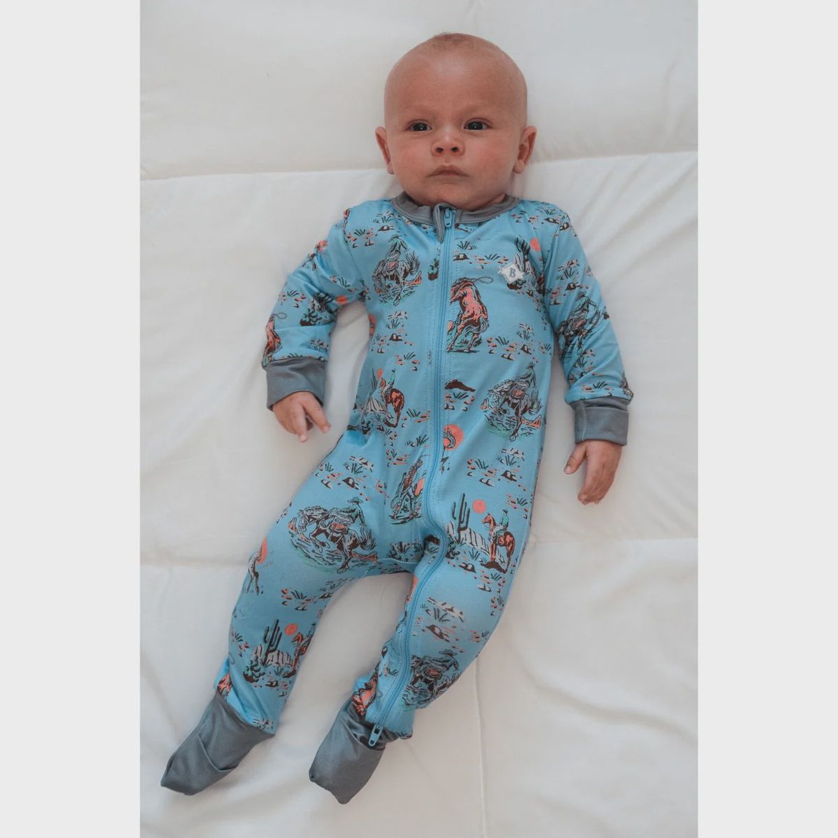 Baby Zip Up - Cowboy Up Blue