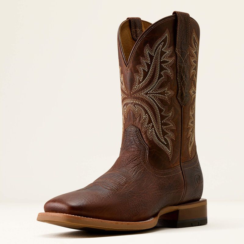 Men's Walker Wide Square Toe Cowboy Boot - Smoked Amber