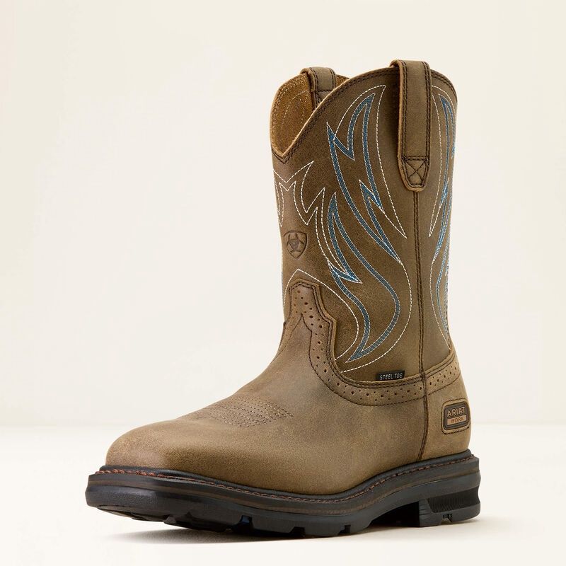 Sierra Shock Shield Wide Square Toe Steel Toe Work Boot - Brown Bomber