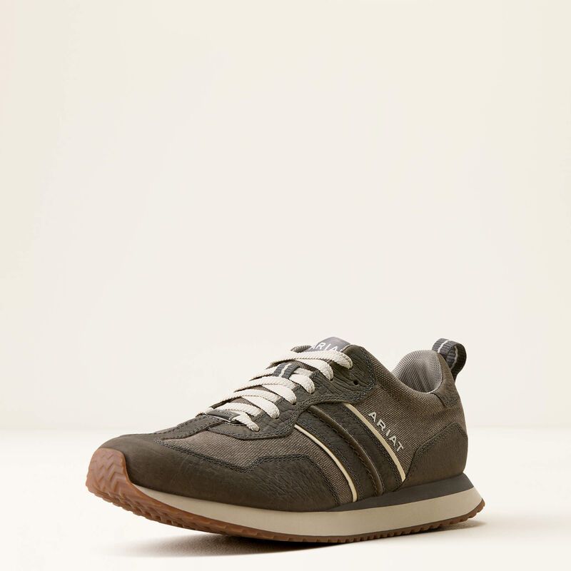 Men's Ranch Runner Shoe - Charcoal Grey Hippo Print / Charcoal Canvas