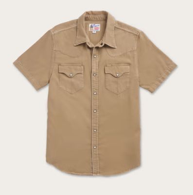 Men's Denim Short Sleeve Pearl Snap - Coriander
