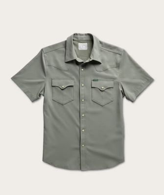 Men's Performance Western Short Sleeve Pearl Snap - Cactus