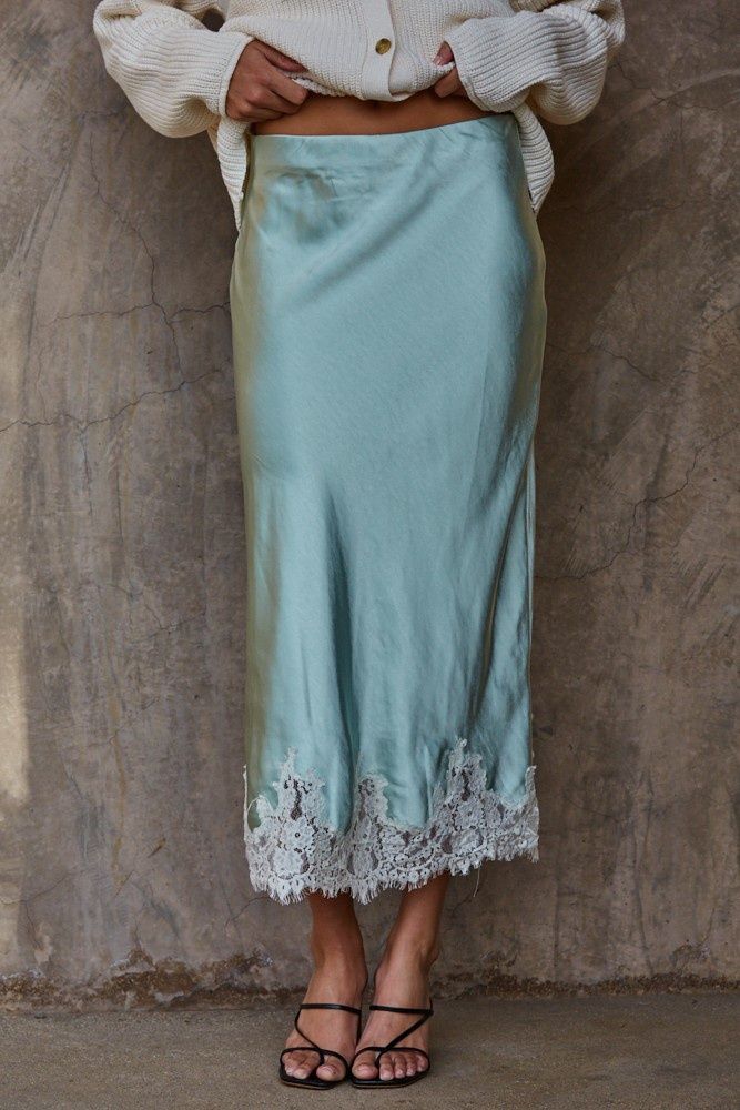 Cecilis Midi Skirt - Dusty Mint