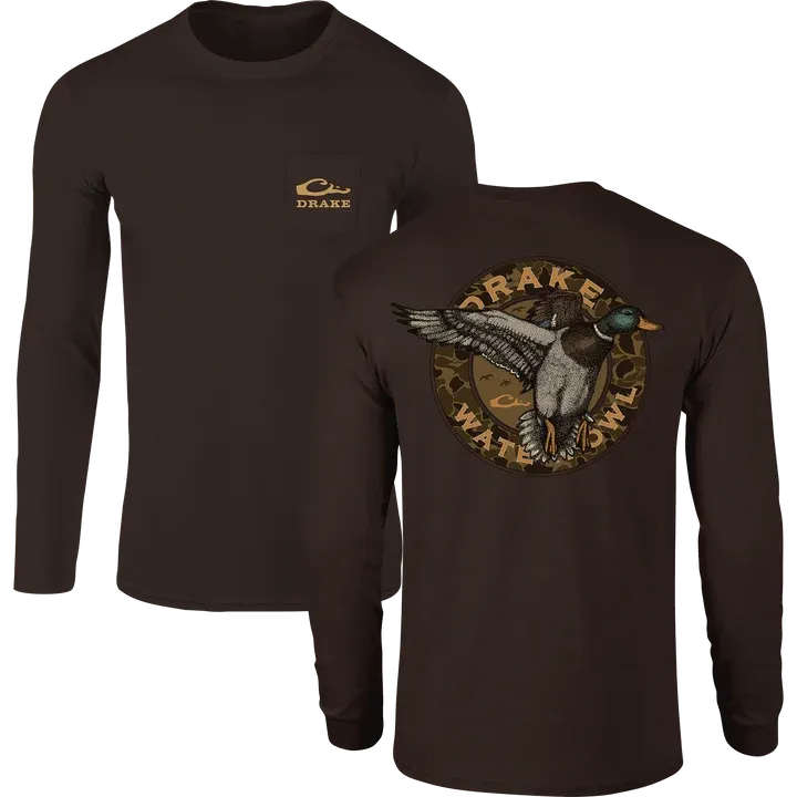 Circle Mallard Long Sleeve Tee - Chocolate Brown