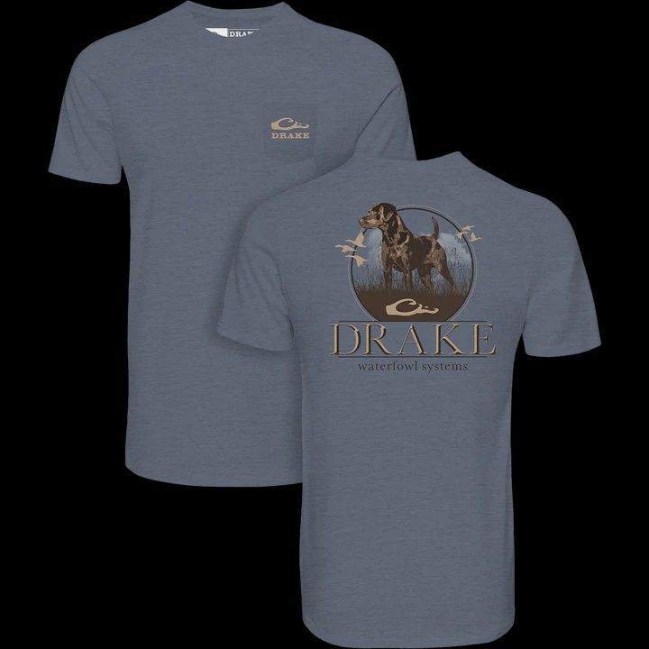 Standing Black Lab Short Sleeve T-Shirt - Flint Stone