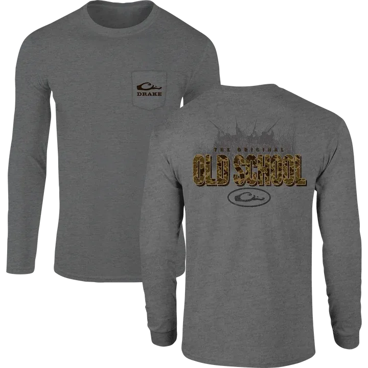 Old School Original Long Sleeve Tshirt - Graphite Heather