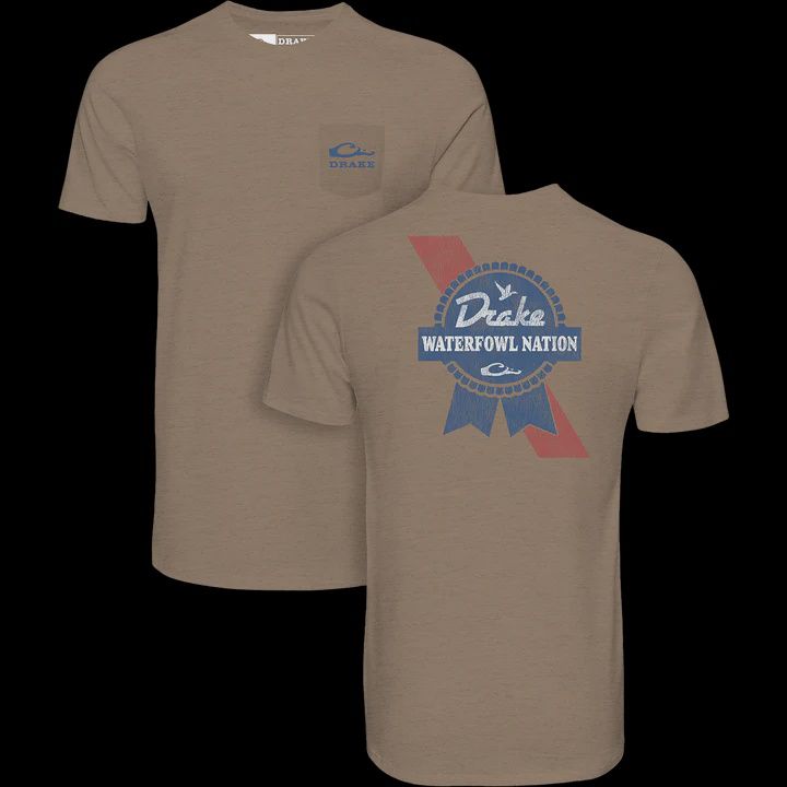 Waterfowl Nation Short Sleeve Tee Shirt - Savanna Tan