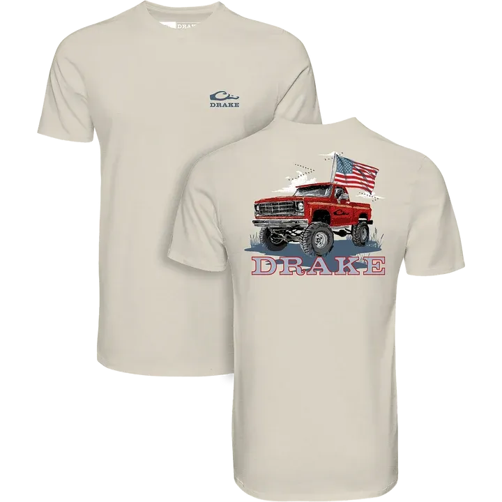Americana Flag Short Sleeve Tee - Turtle Dove