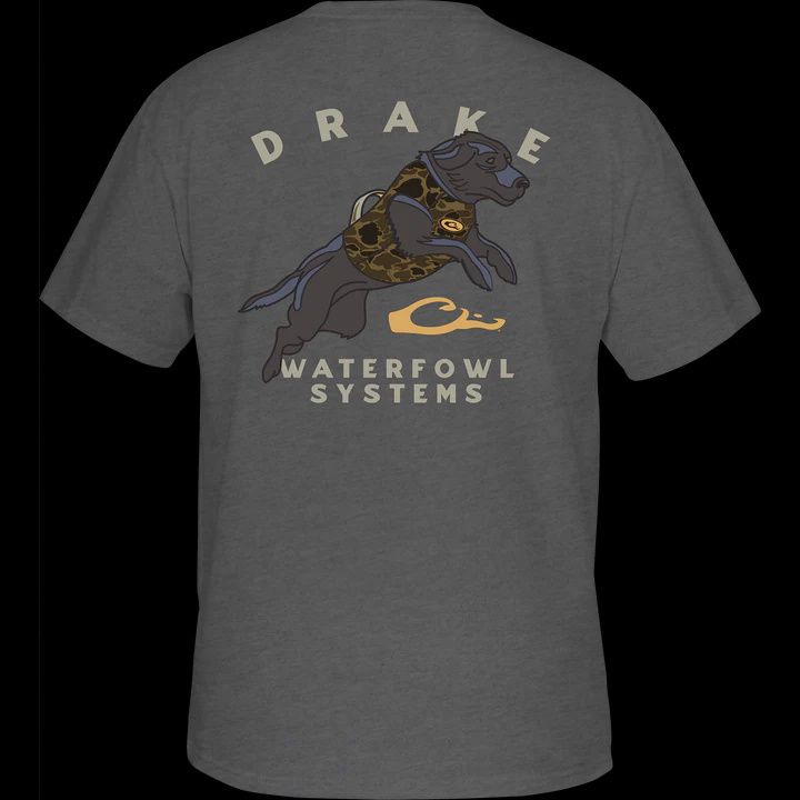 Retro Black Lab Short Sleeve Tee Shirt - Graphite Heather