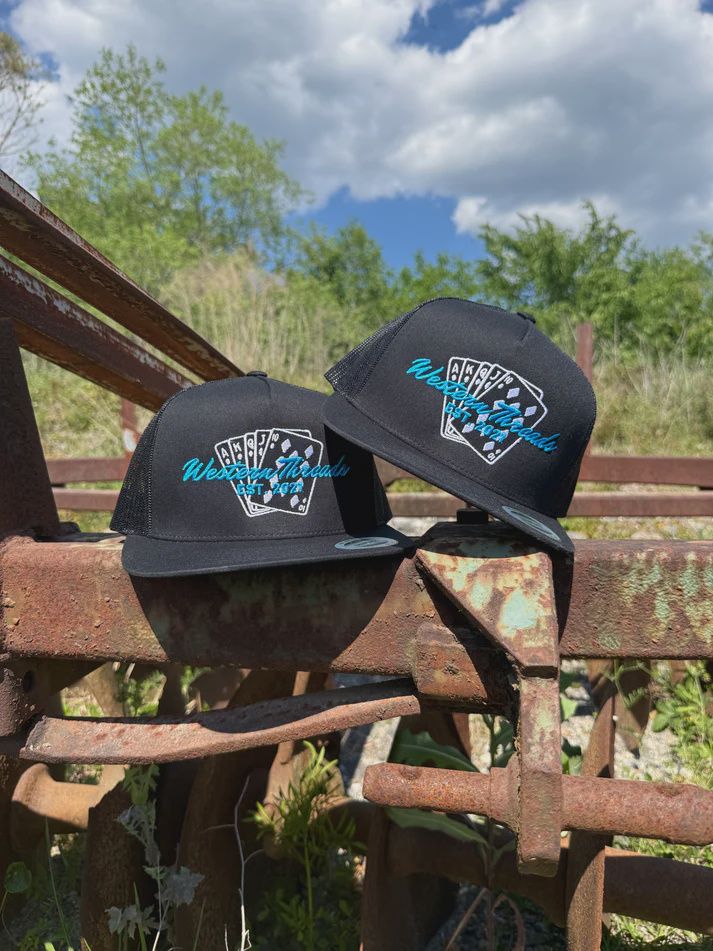Blue Cards Trucker Hat - Black