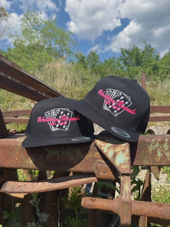 Pink Cards Trucker Hat - Black