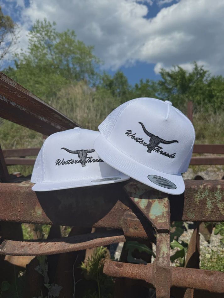 Bull N Horns Trucker Hat - White