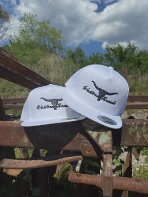Bull N Horns Trucker Hat - White