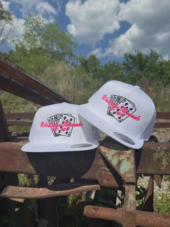 Pink Cards Trucker Hat - White