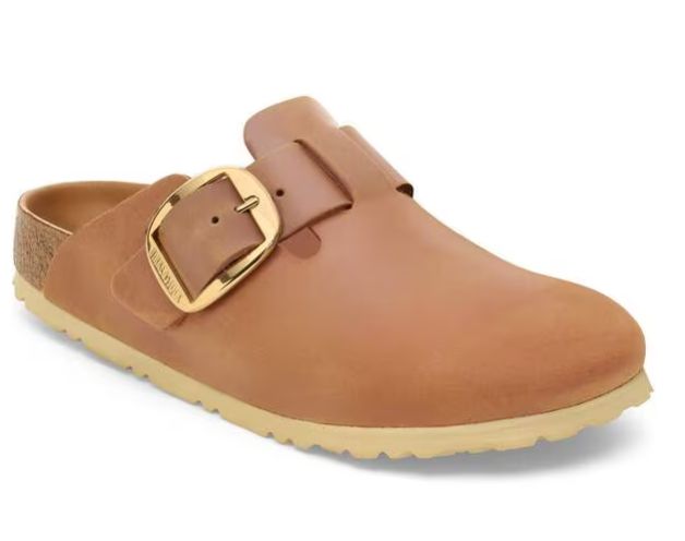 Boston Big Buckle Oiled Leather Narrow - Cognac