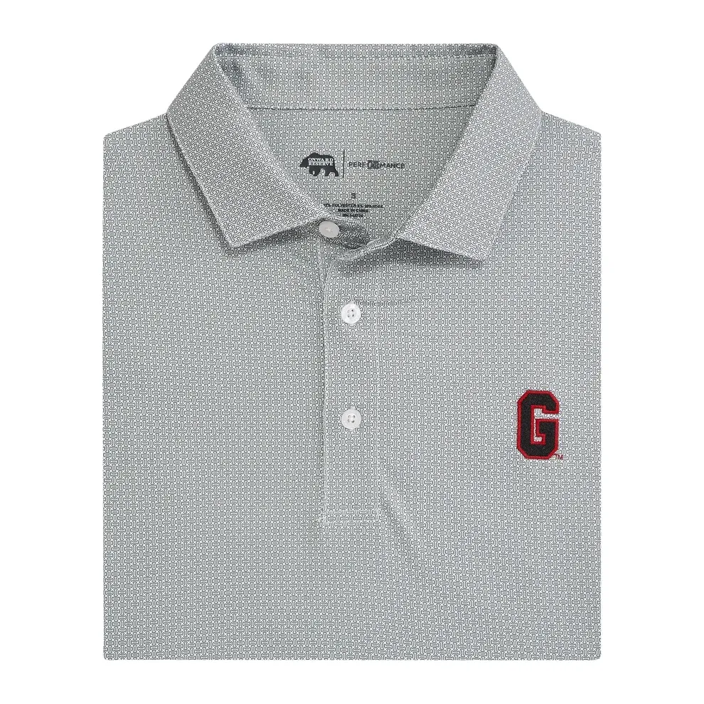 UGA Bone Yard Printed Performance Polo - White