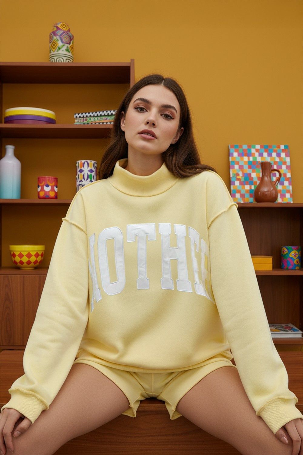 Mother Mock Neck Sweatshirt - Butter Yellow