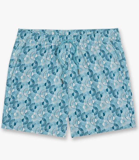Men's Bungalow Trunks - Bay Blue Sunburst