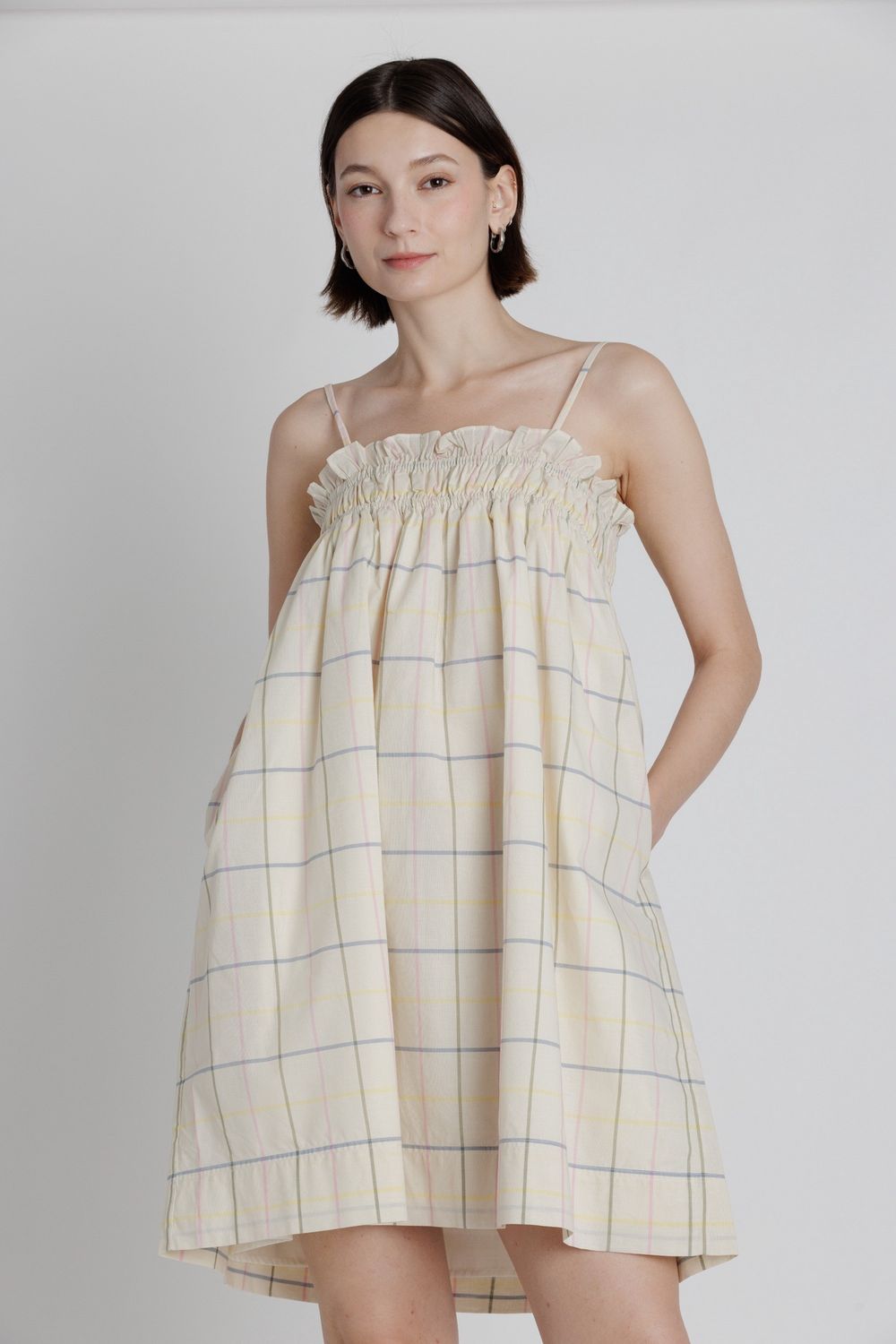 Lola Grid Print Mini Dress - Multi
