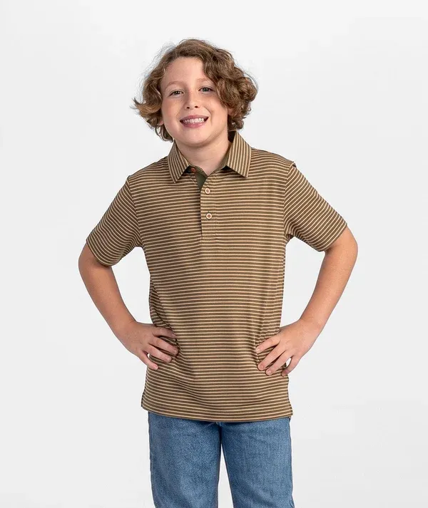 Youth Crestline Striped Polo - Marshland