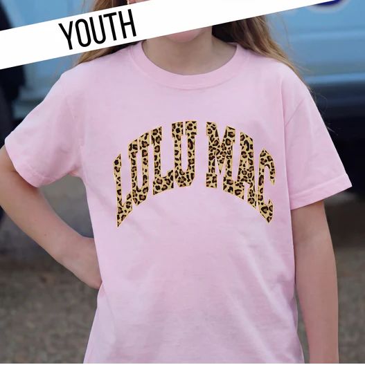 Youth Lulu Mac Short Sleeve T-Shirt - Blossom/ Leopard