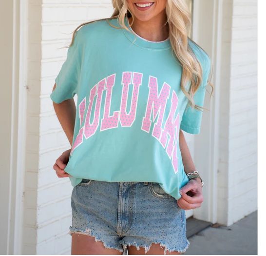 Lulu Mac Short Sleeve T-Shirt - Chalky Mint/ Dot