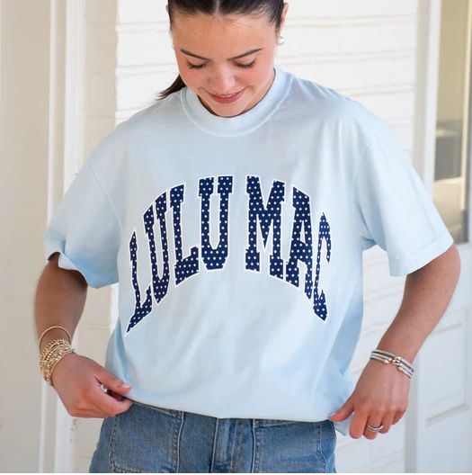 Lulu Mac Short Sleeve T-Shirt - Chambray/ Dot