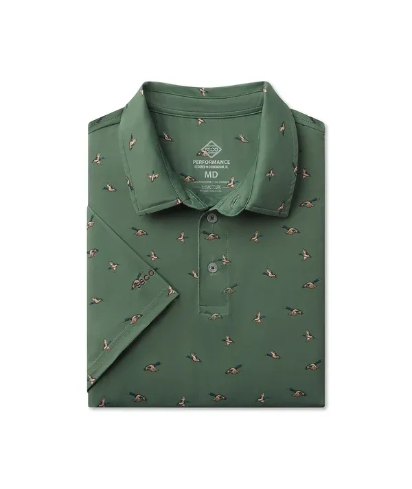 Feathered Frenzy Printed Polo - Feather