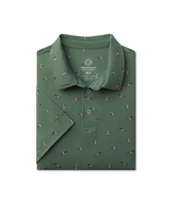 Feathered Frenzy Printed Polo - Feather