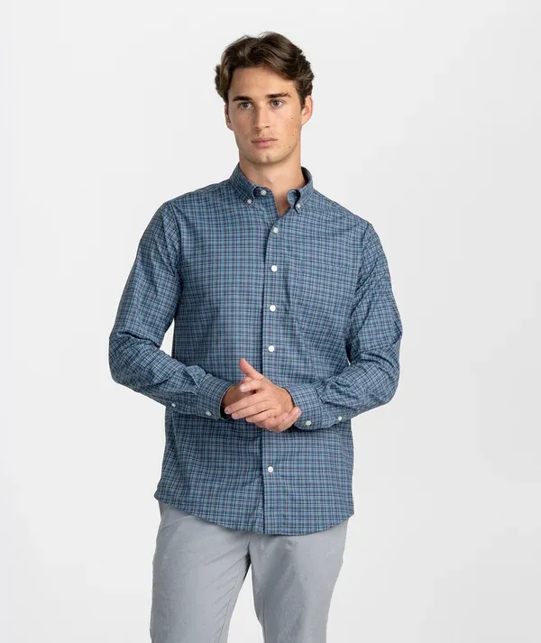 Shoal Creek Plaid Long Sleeve - Night Sky