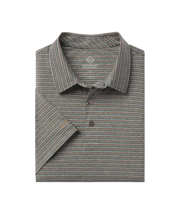 Cahaba Heather Stripe Polo - Sequoia