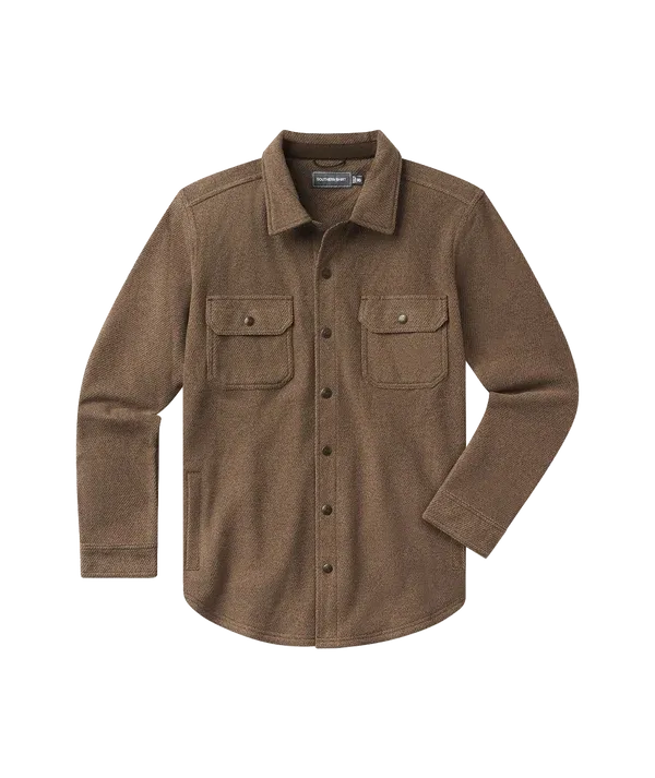 Brushline Fleece Shacket - Espresso