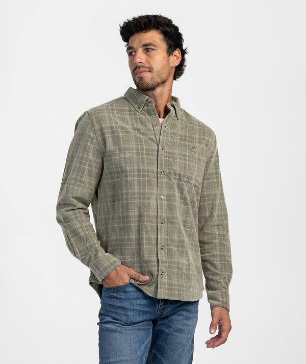 Braxton Lightweight Cord Flannel - Timberline