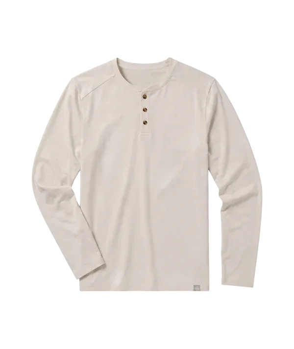 Max Comfort Henley Long Sleeve - Oatmeal
