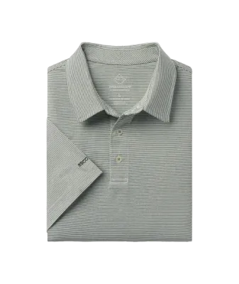 Heather Madison Stripe Polo - Dusty Olive
