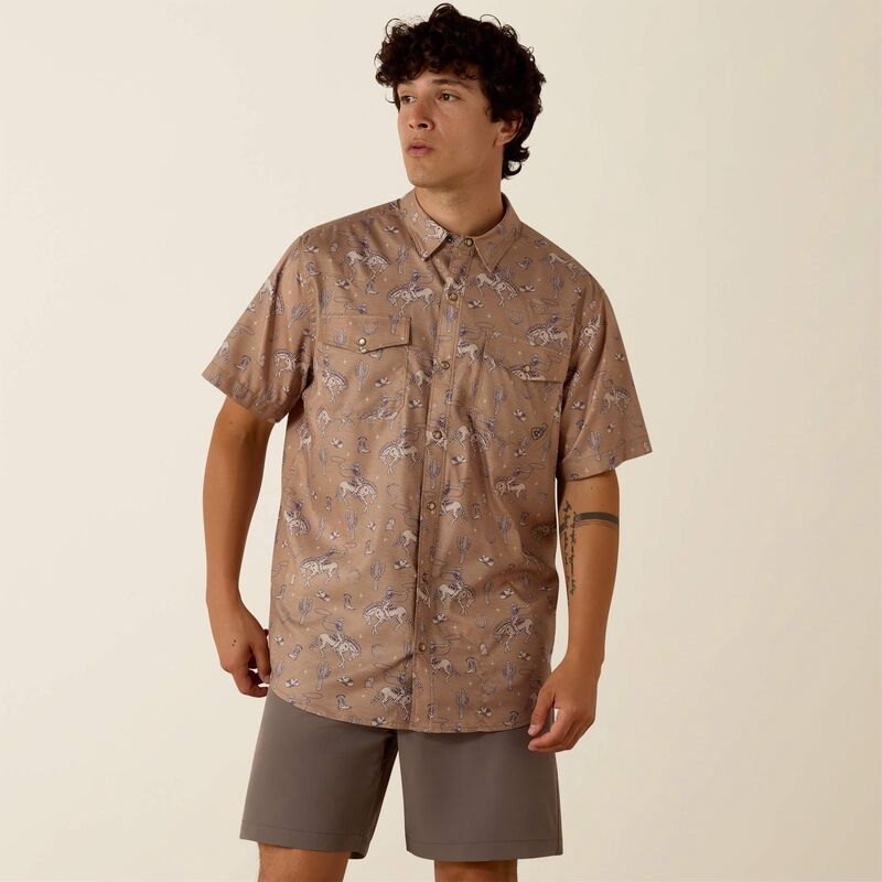 Printed VentTEK Western Fitted Snap Shirt - Cartouche