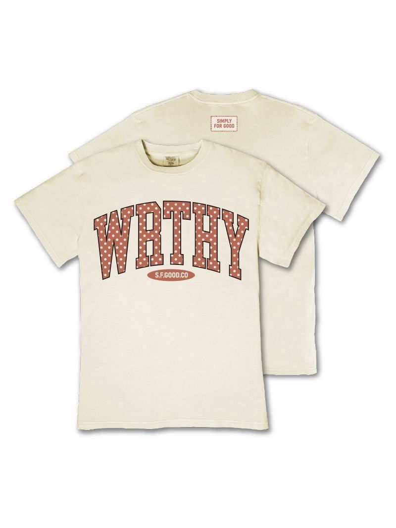Worthy Front Graphic Short Sleeve T-Shirt - Bone