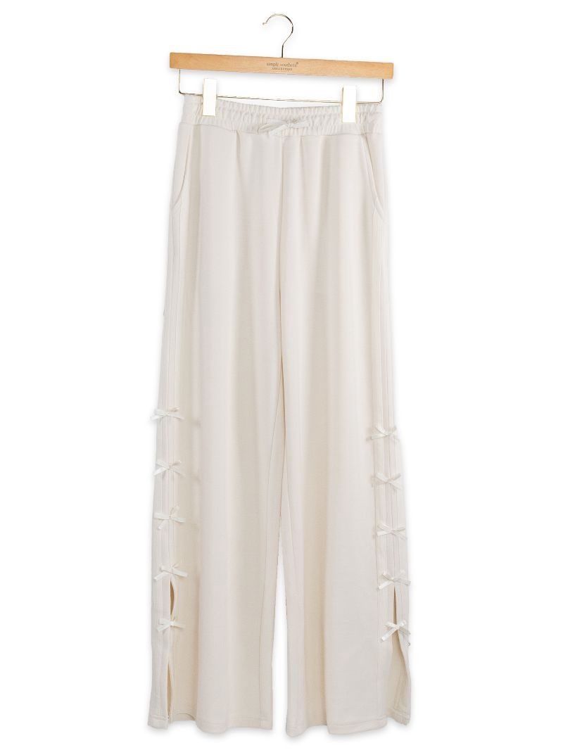 Bow Detail Lounge Pants - Ivory