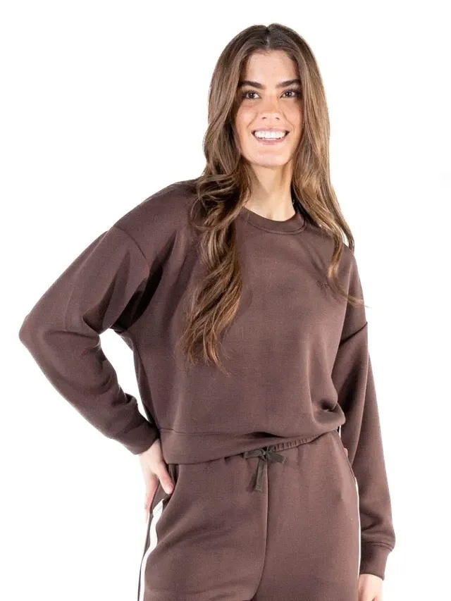 Causal Crewneck Pullover - Coffee