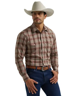 Wrinkle Resist Long Sleeve Shirt - Brown