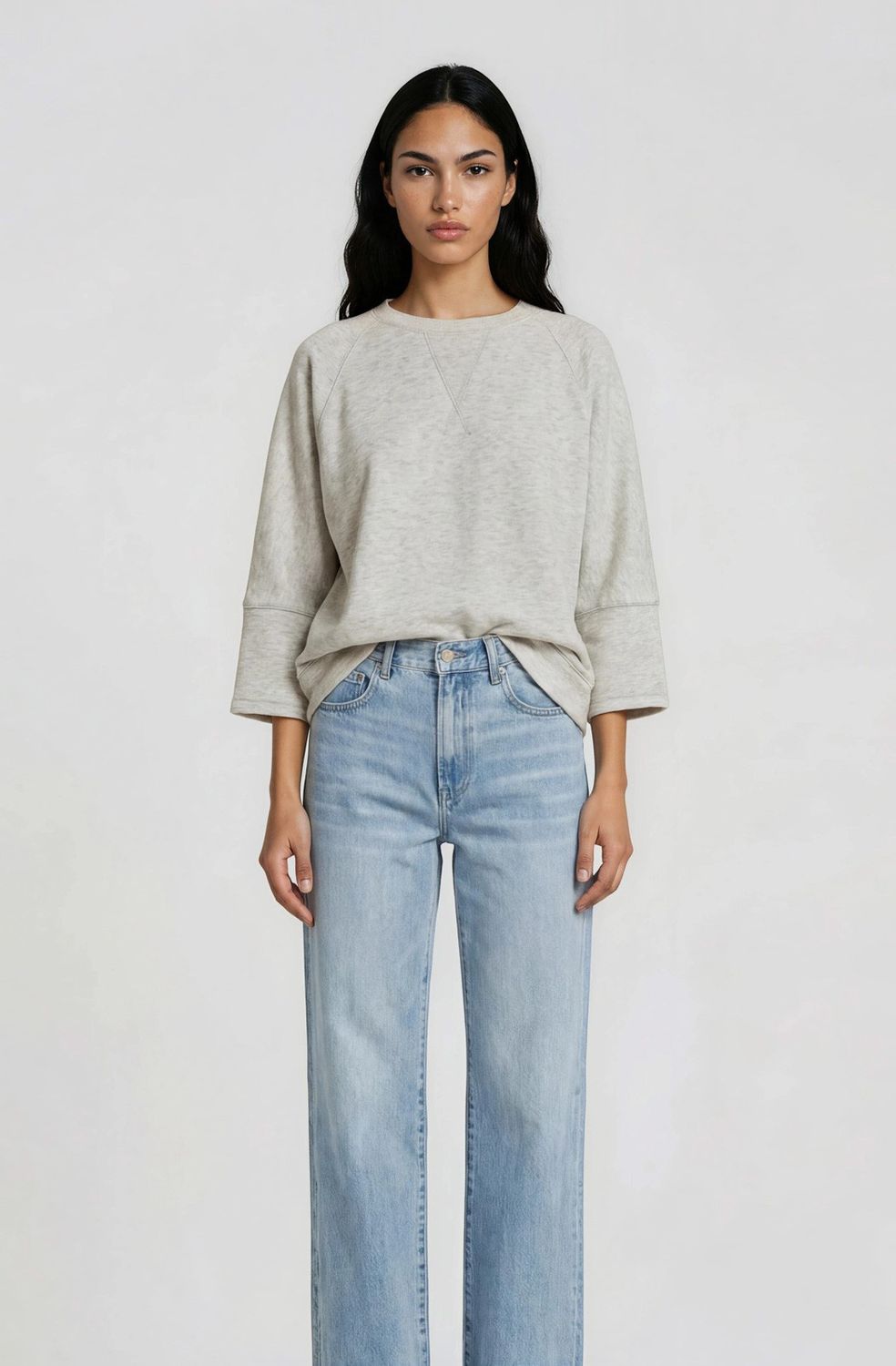 Deal With It Crew Neck Sweatshirt - Melange