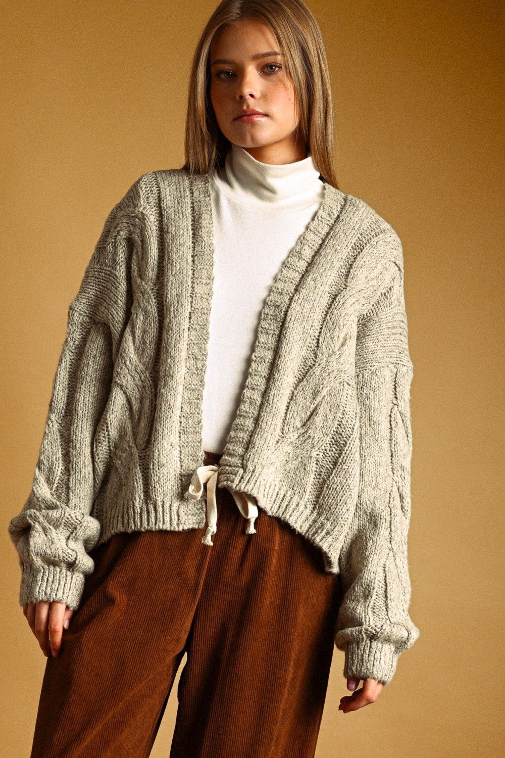 Stop Loving You Cardigan - Melange Oatmeal