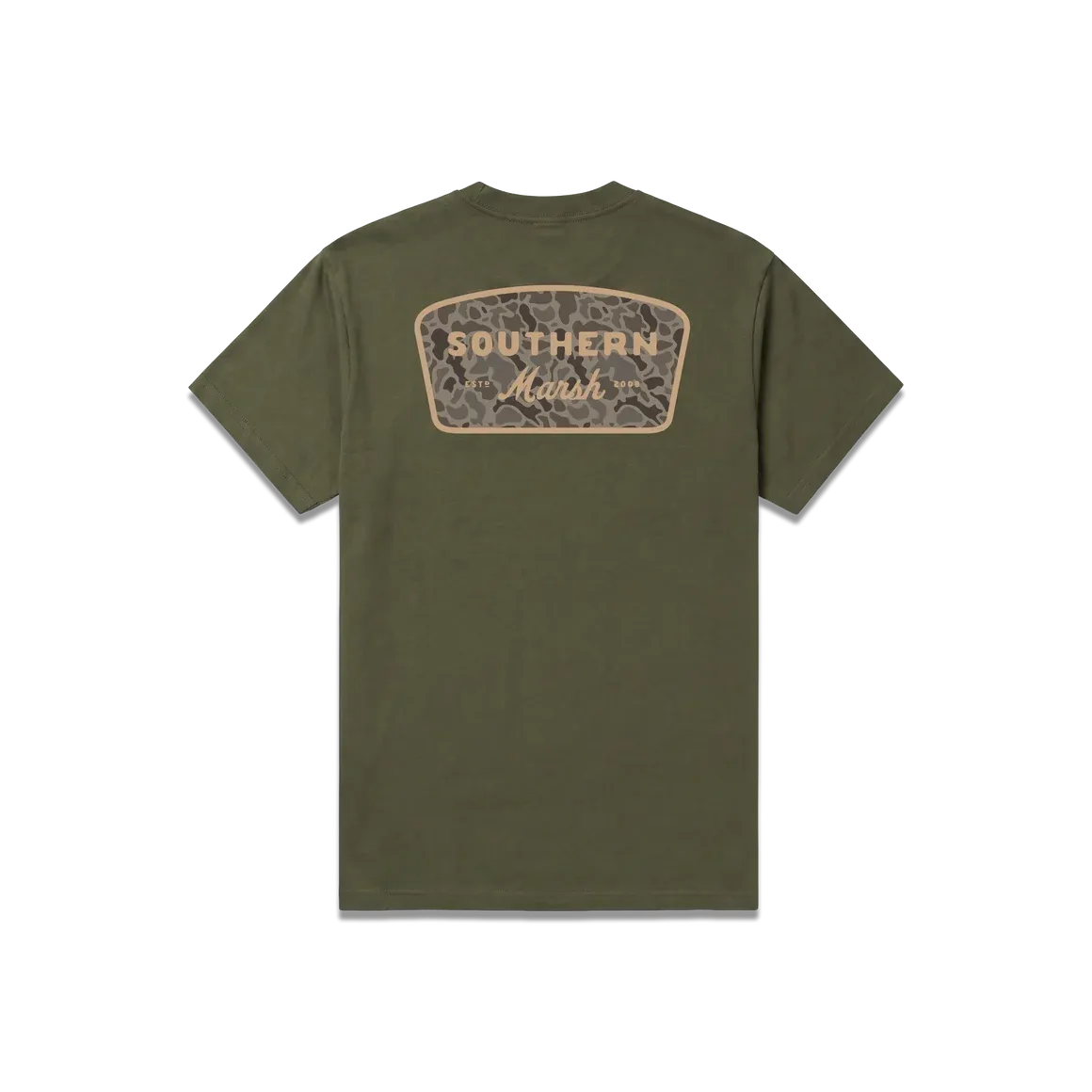 Branding Short Sleeve Tee - Retro Camo Tee - Dark Olive