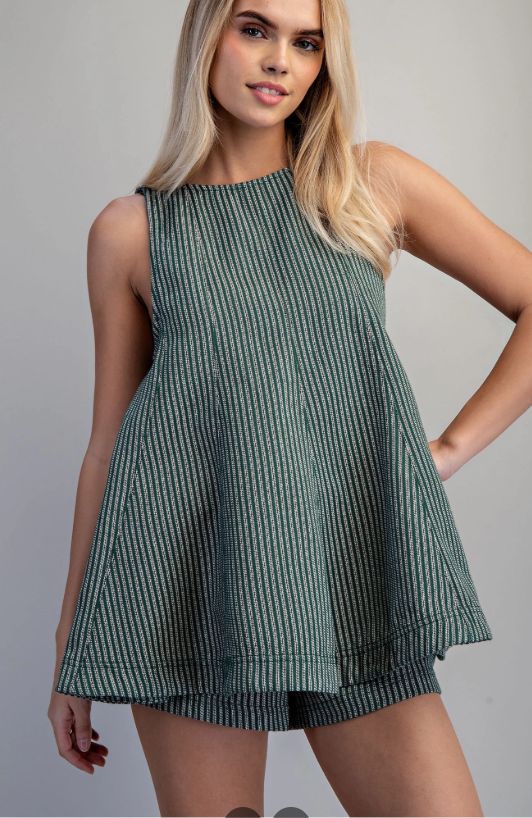 The Harbor Breeze Sleeveless Top - Forest Green