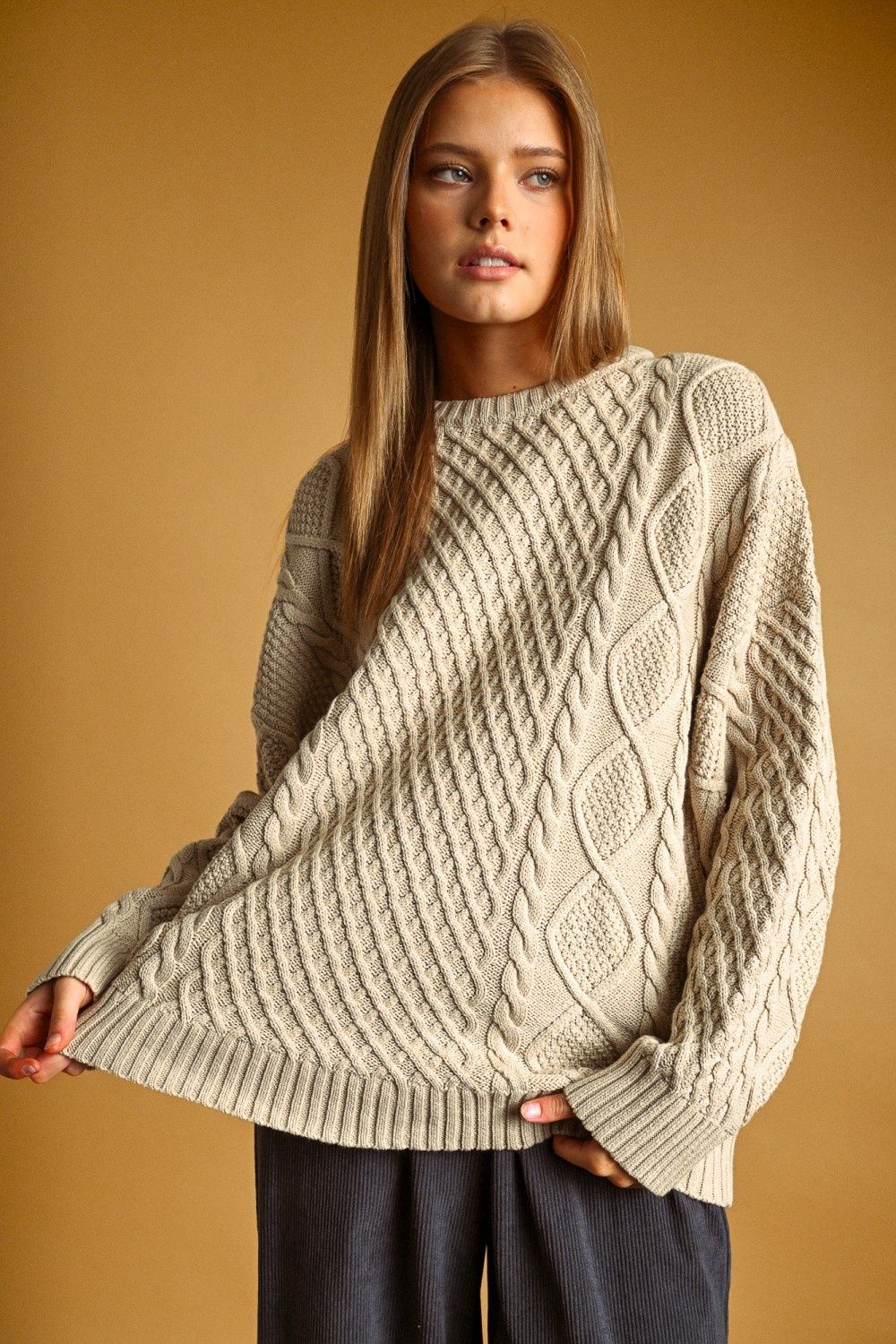 Say Less Knit Sweater - Beige