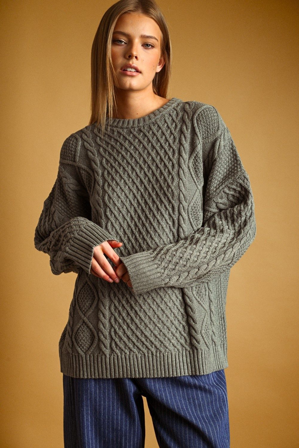 Say Less Knit Sweater - Grey