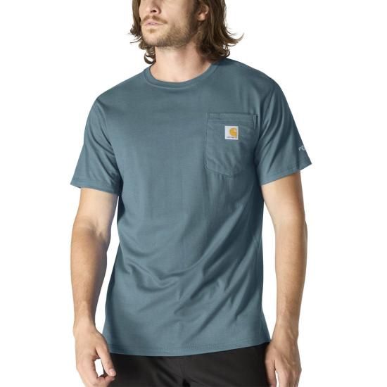 Force® Relaxed Fit Short-Sleeve Pocket T-Shirt - Harbor Teal Heather